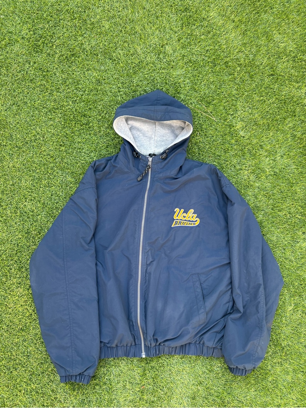 Vintage UCLA Bruins Gear for Sports Hooded Jacket Navy Blue Fleece Lined Medium